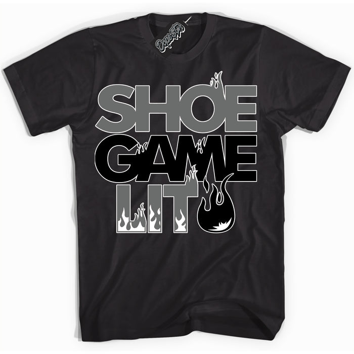 AJ1 Retro Low Iron Grey 'Shoe Game Lit' Shirt - Black Streetwear Mockup | Sneakerhead T-shirt Matching Iron Grey AJ1 Lows | Limited Edition Jordan 1 Iron Grey Shirt for Men & Women | Drip with Your Iron Grey 1s Kicks | Sneaker head Fashion Must-Have.