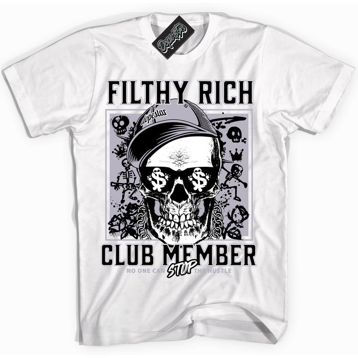 Cool White Shirt with “ Filthy Rich ” design that perfectly matches OG Barons 1s Jordans.
