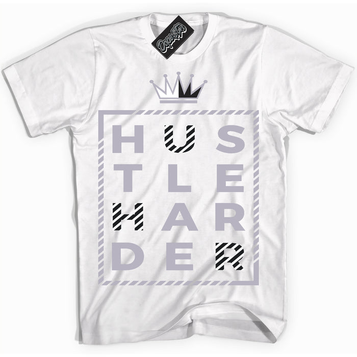 Cool White Shirt with “ Hustle Harder ” design that perfectly matches OG Barons 1s Jordans.
