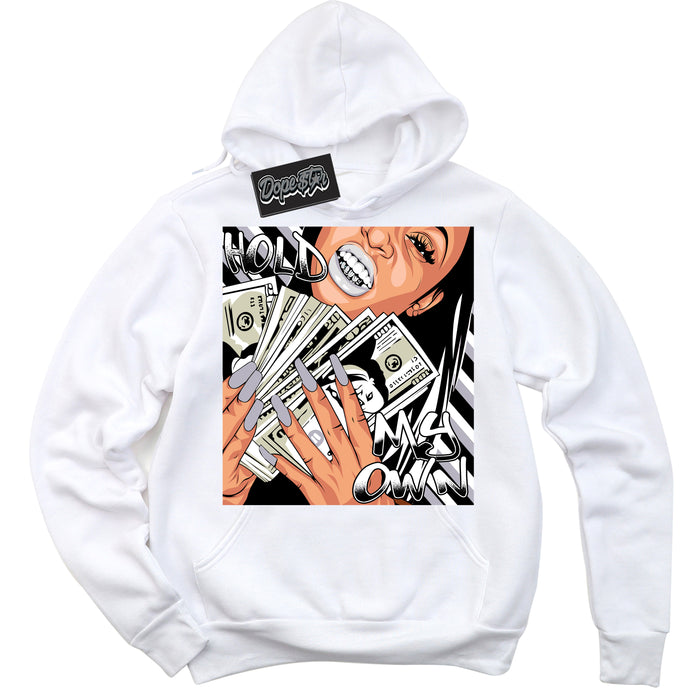 Cool White Hoodie with “ Hold My Own ”  design that Perfectly Matches OG Barons 1s Jordans.
