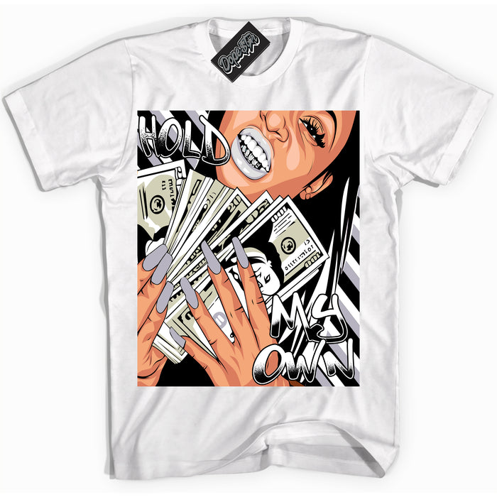 Cool White Shirt with “ Hold My Own ” design that perfectly matches OG Barons 1s Jordans.
