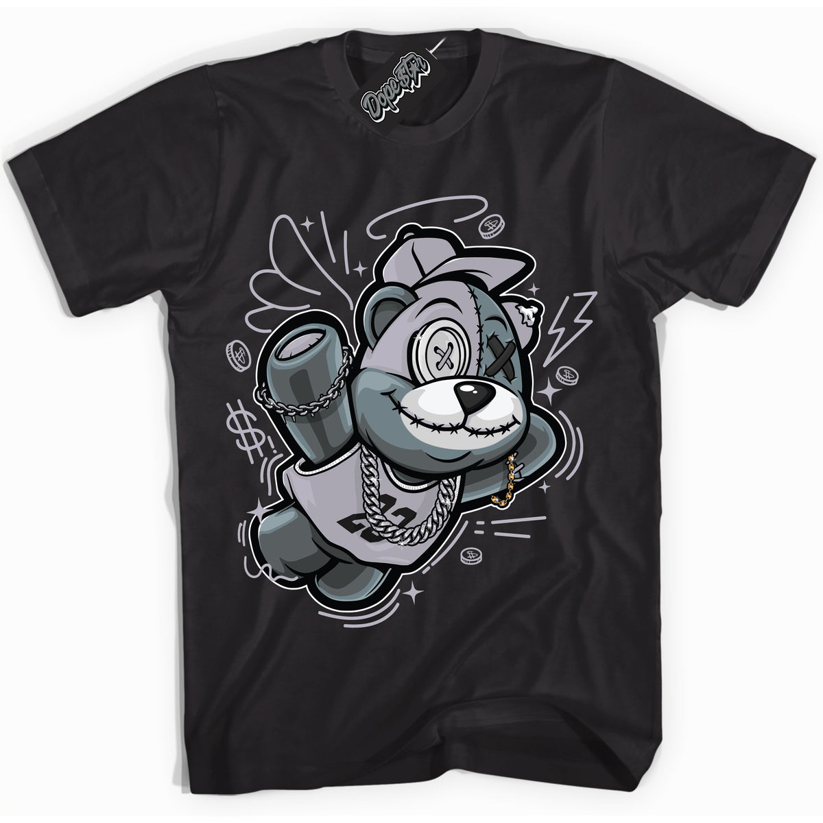 Cool Black Shirt with “ Slam Dunk Bear ” design that perfectly matches OG Barons 1s Jordans.
