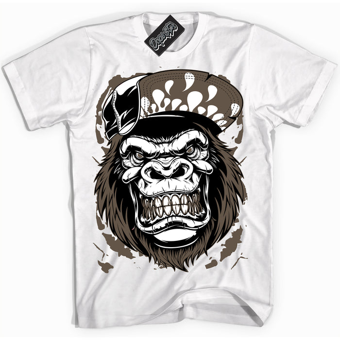 Cool White Shirt with “Gorilla Beast” design that perfectly matches the Mocha Palomino 1s Jordans.
