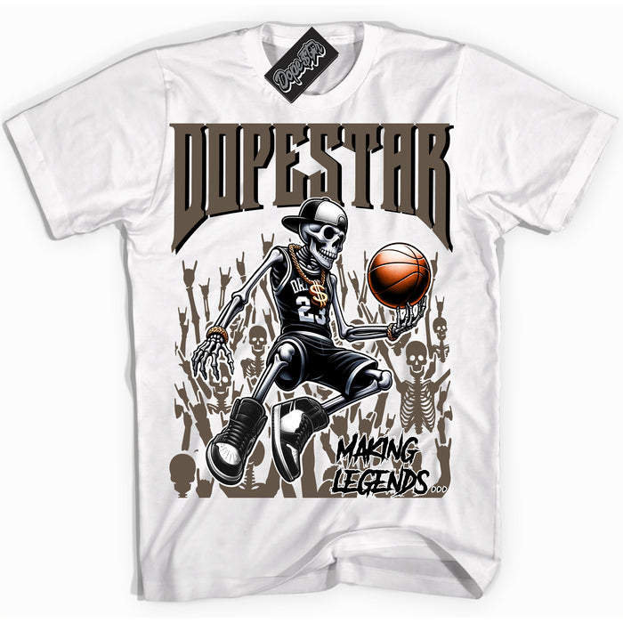 Cool White Shirt with “Making Legends” design that perfectly matches the Mocha Palomino 1s Jordans.