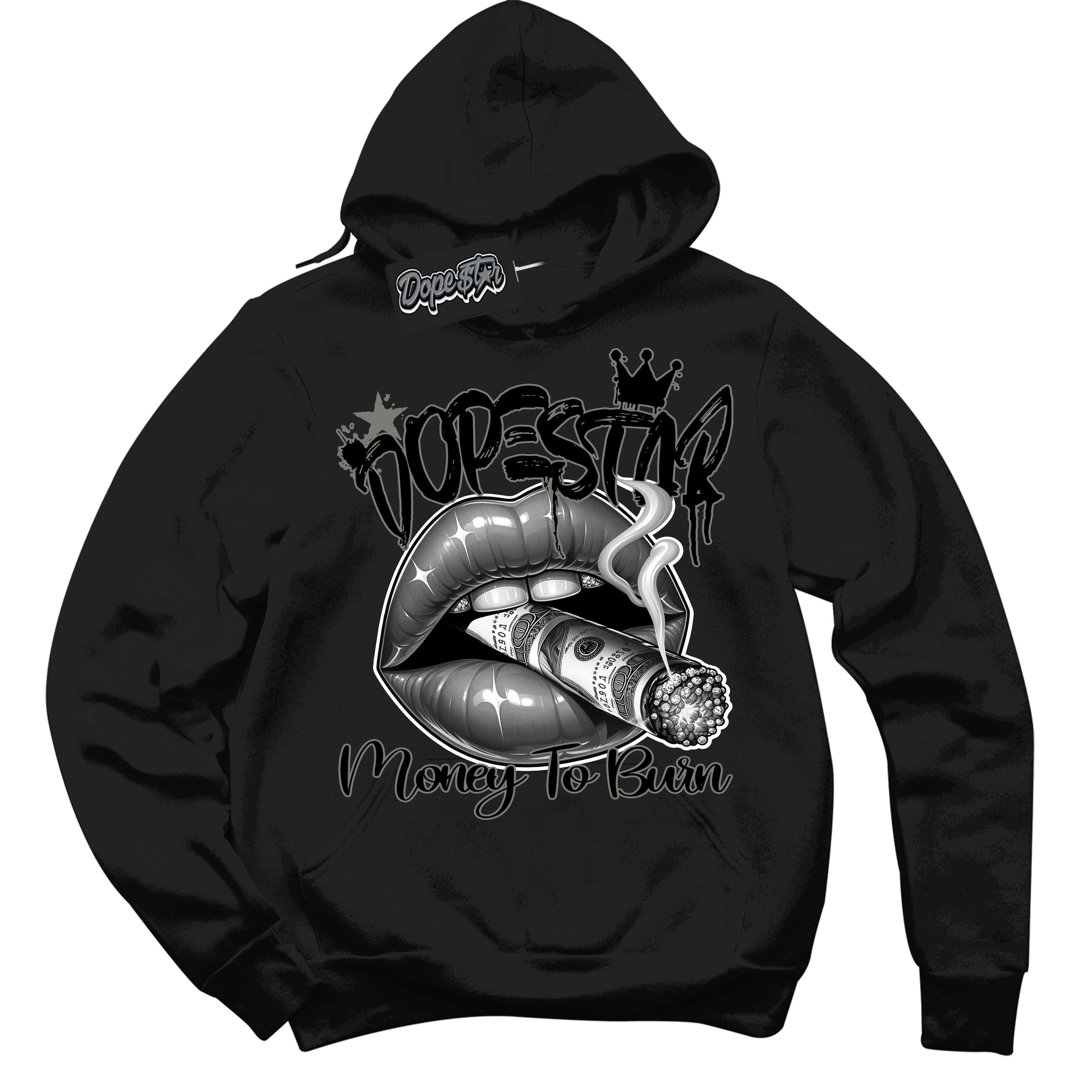 Cool Black Hoodie with “ Money To Burn ”  design that Perfectly Matches Shadow 1s Sneakers.