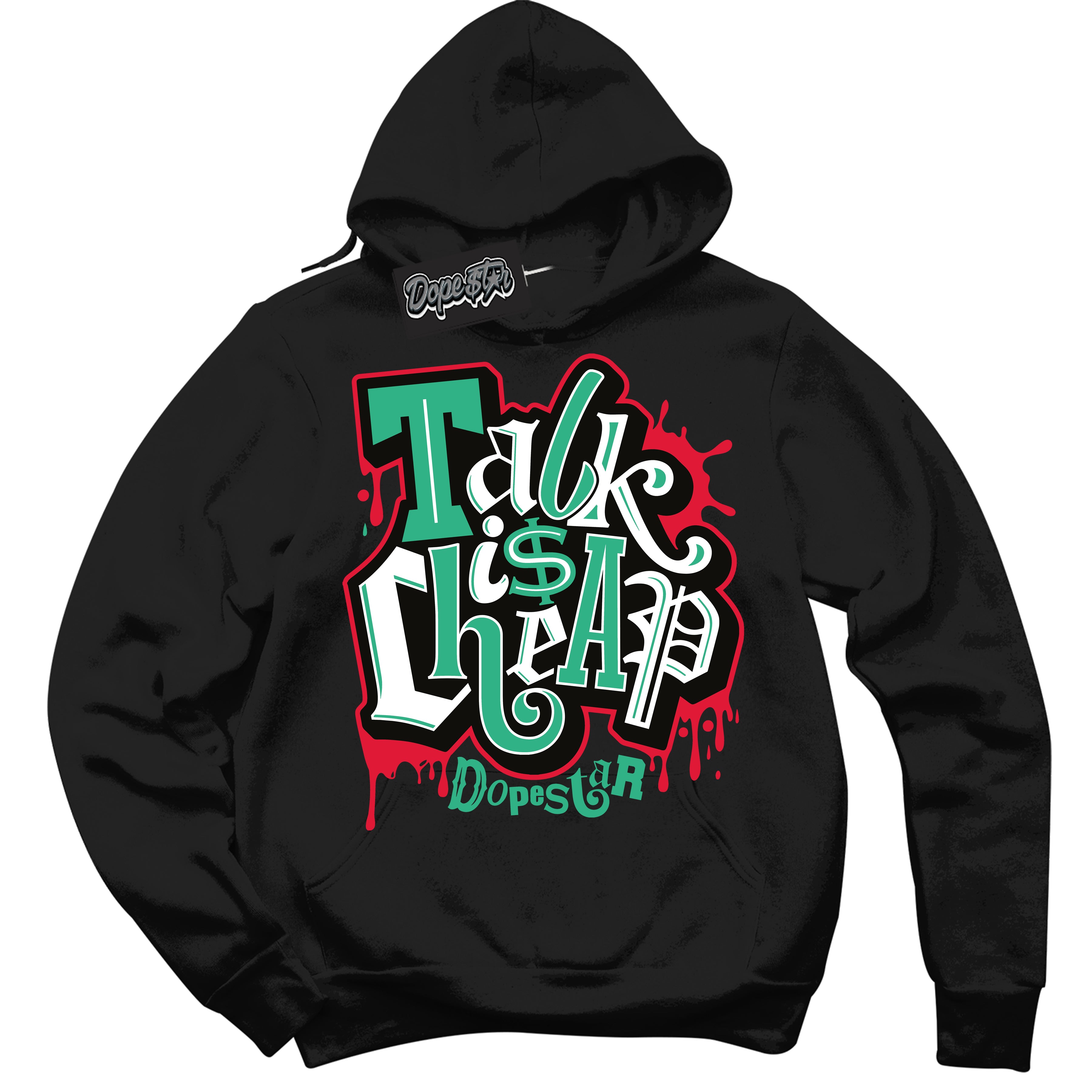 Cool Black Hoodie with “ Talk Is Cheap ”  design that Perfectly Matches Quai 54 1s Sneakers.