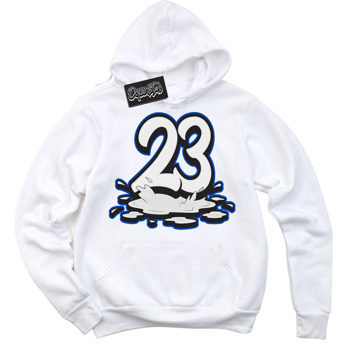 Cool White Hoodie with “ 23 Melting ”  design that Perfectly Matches Quai 54 1s Sneakers.