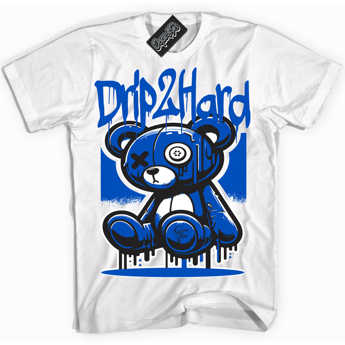 Cool White Shirt with “ Drip 2 Hard” design that perfectly matches Quai 54 1s Sneakers.