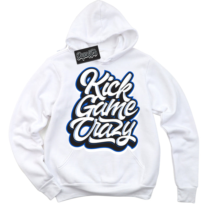 Cool White Hoodie with “ Kick Game Crazy ”  design that Perfectly Matches Quai 54 1s Sneakers.