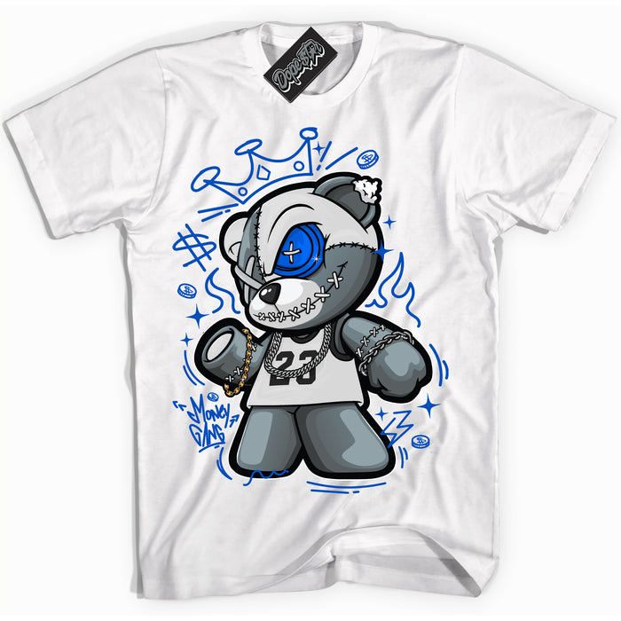 Cool White Shirt with “ Money Gang Bear” design that perfectly matches Quai 54 1s Sneakers.