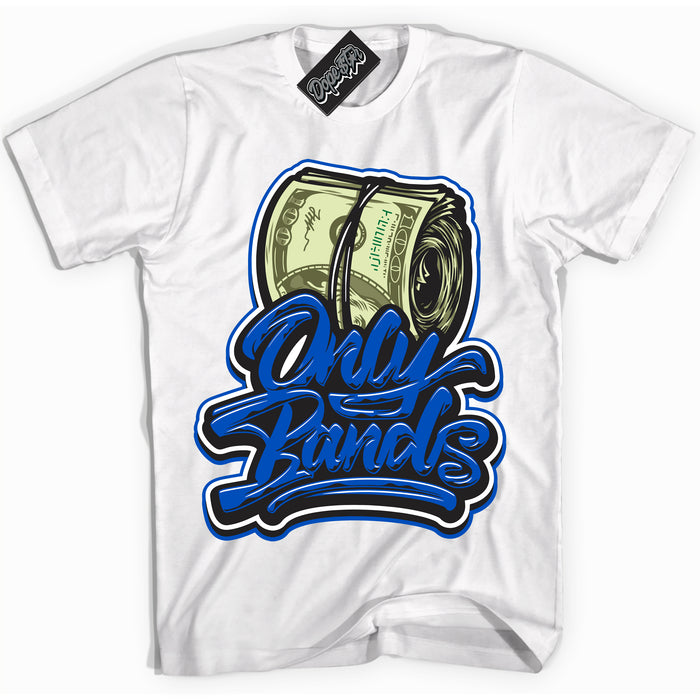 Cool White Shirt with “ Only Bands” design that perfectly matches Quai 54 1s Sneakers.