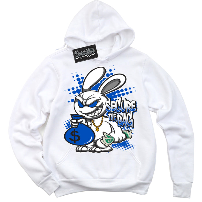 Cool White Hoodie with “ Secure The Bag ”  design that Perfectly Matches Quai 54 1s Sneakers.