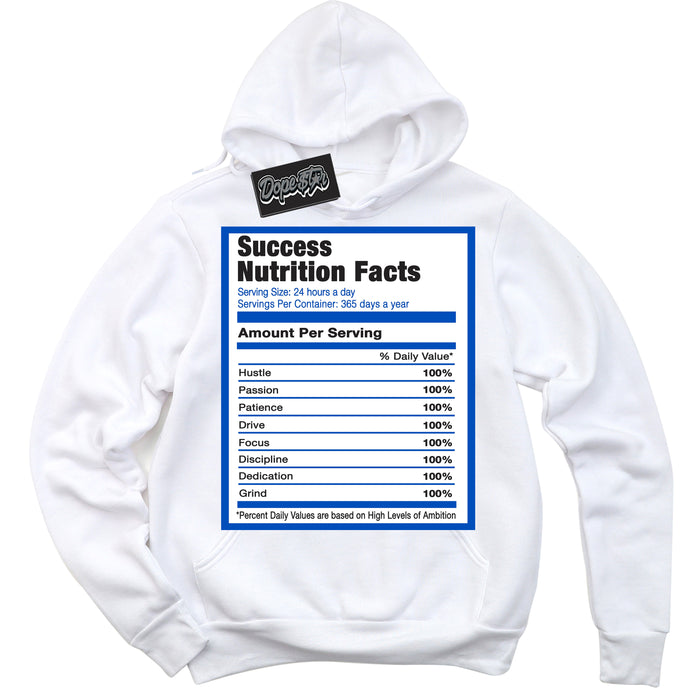 Cool White Hoodie with “ Success Nutrition ”  design that Perfectly Matches Quai 54 1s Sneakers.