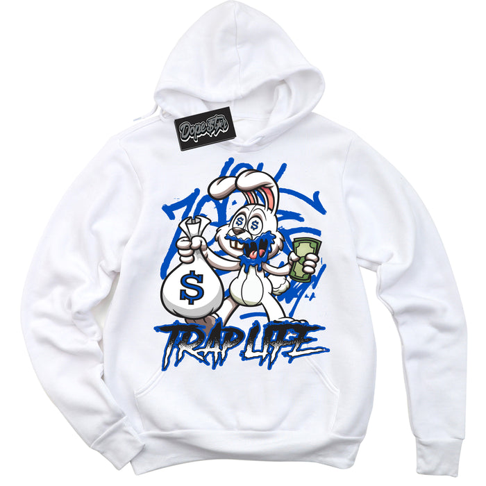 Cool White Hoodie with “ Trap Rabbit ”  design that Perfectly Matches Quai 54 1s Sneakers.