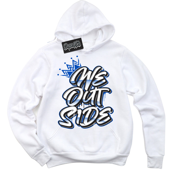 Cool White Hoodie with “ We Outside ”  design that Perfectly Matches Quai 54 1s Sneakers.