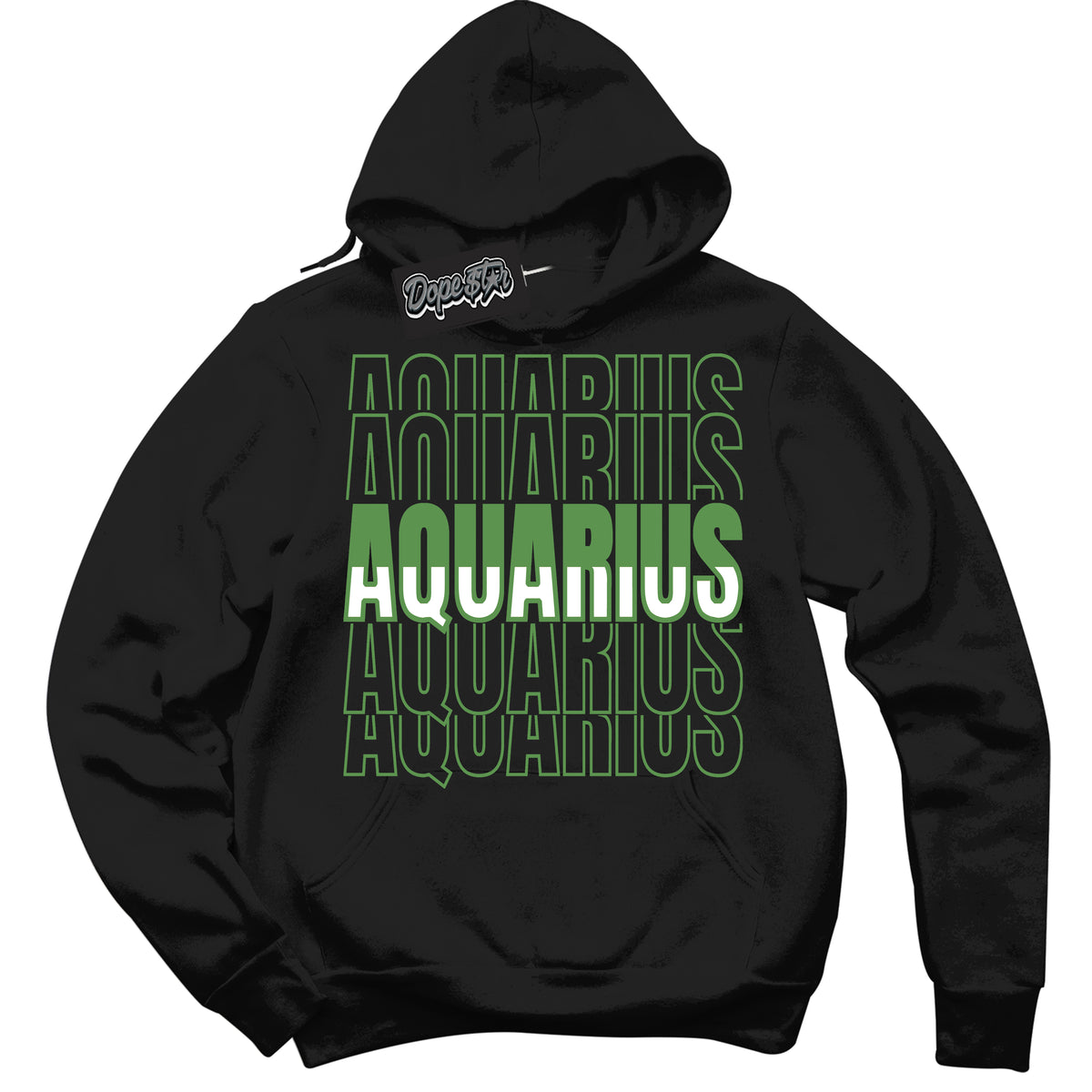 Cool Black Hoodie with “ Aquarius ”  design that Perfectly Matches Chlorophyll 1s Jordans.
