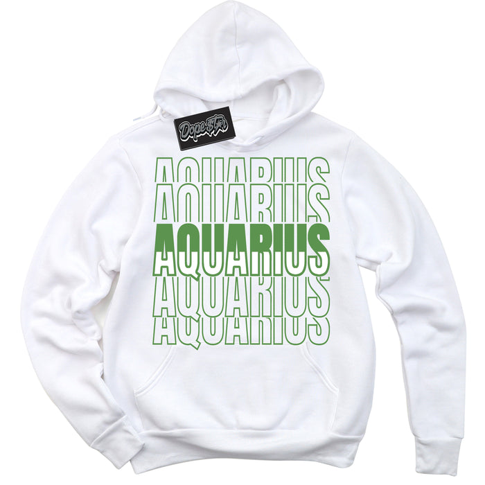 Cool White Hoodie with “ Aquarius ”  design that Perfectly Matches Chlorophyll 1s Jordans.
