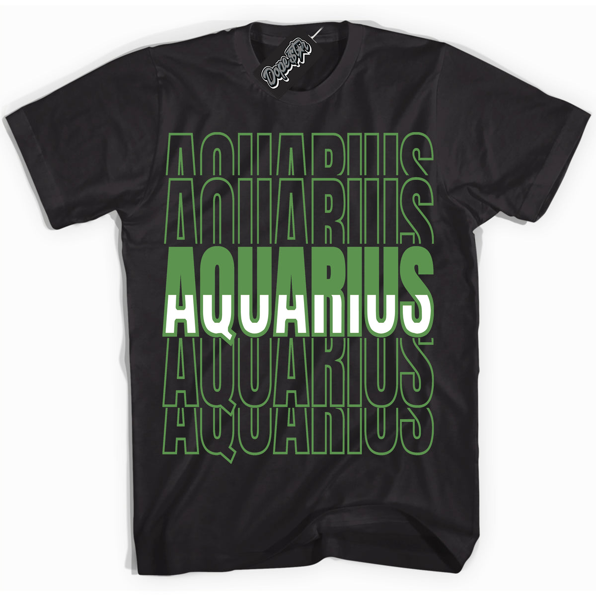 Cool Black Shirt with “ Aquarius ” design that perfectly matches Chlorophyll 1s Jordans.
