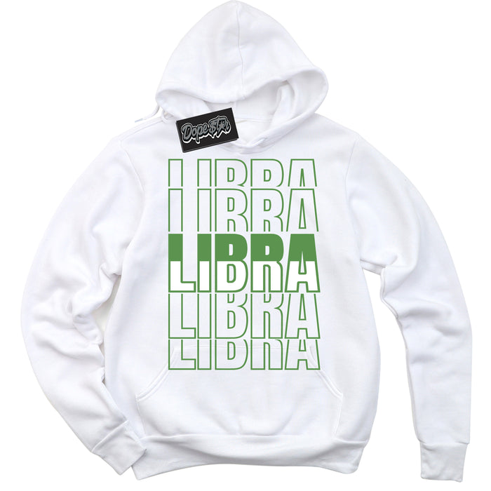 Cool White Hoodie with “ Libra ”  design that Perfectly Matches Chlorophyll 1s Jordans.

