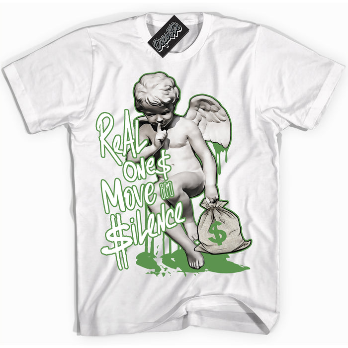 Cool White Shirt with “ Real Ones Cherub ” design that perfectly matches Chlorophyll 1s Jordans.
