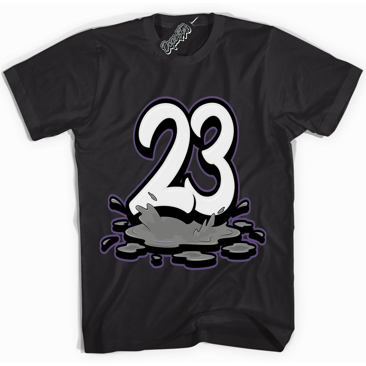 Cool Black Shirt with “ 23 Melting” design that perfectly matches Punk Rock 1s Sneakers.