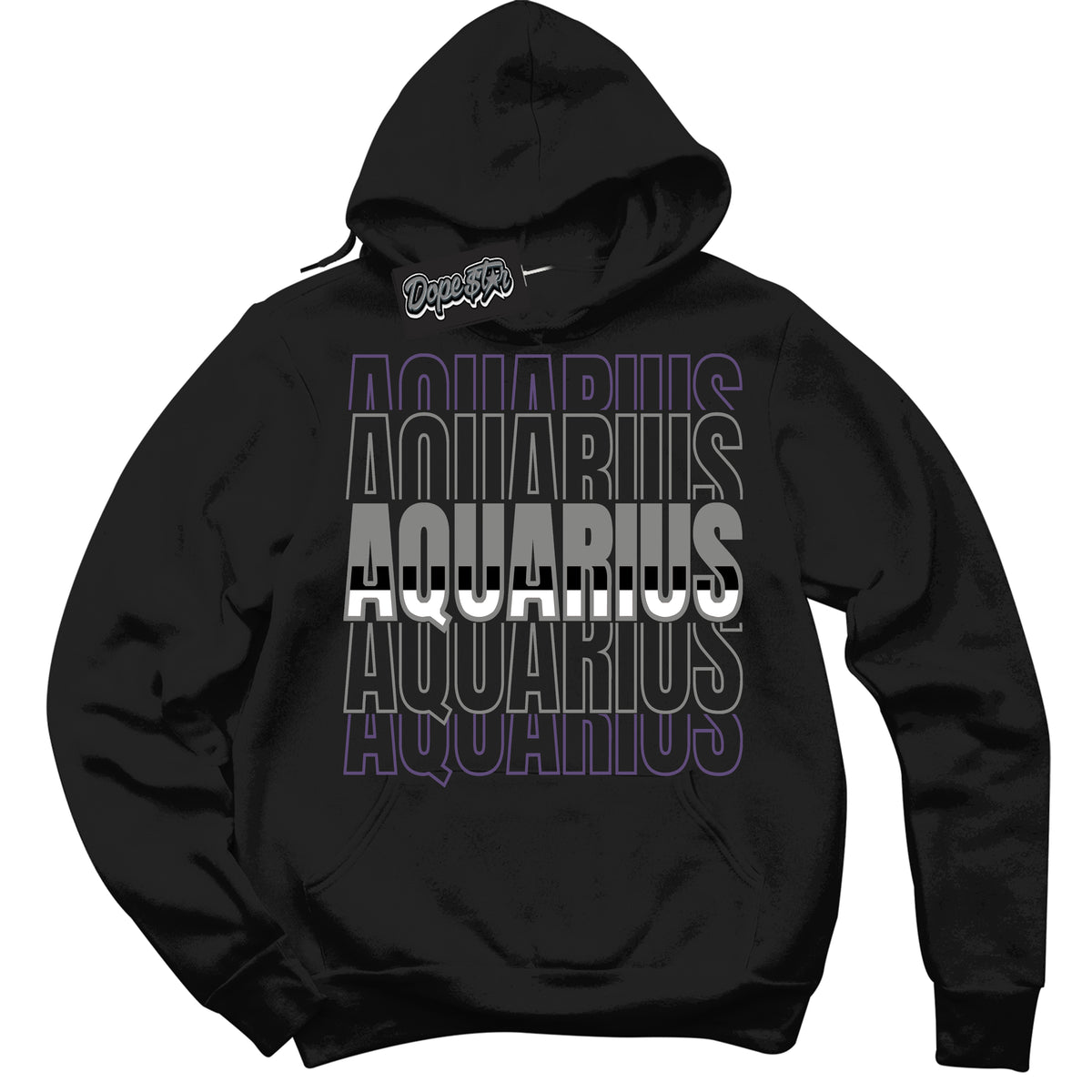 Cool Black Hoodie with “ Aquarius ”  design that Perfectly Matches Punk Rock 1s Sneakers.