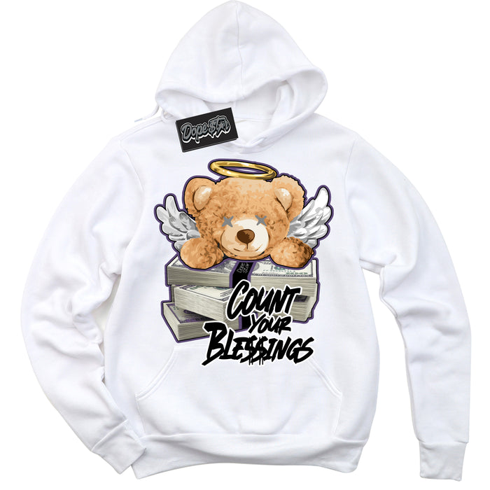 Cool White Hoodie with “ Count Your Blessings ”  design that Perfectly Matches Punk Rock 1s Sneakers.