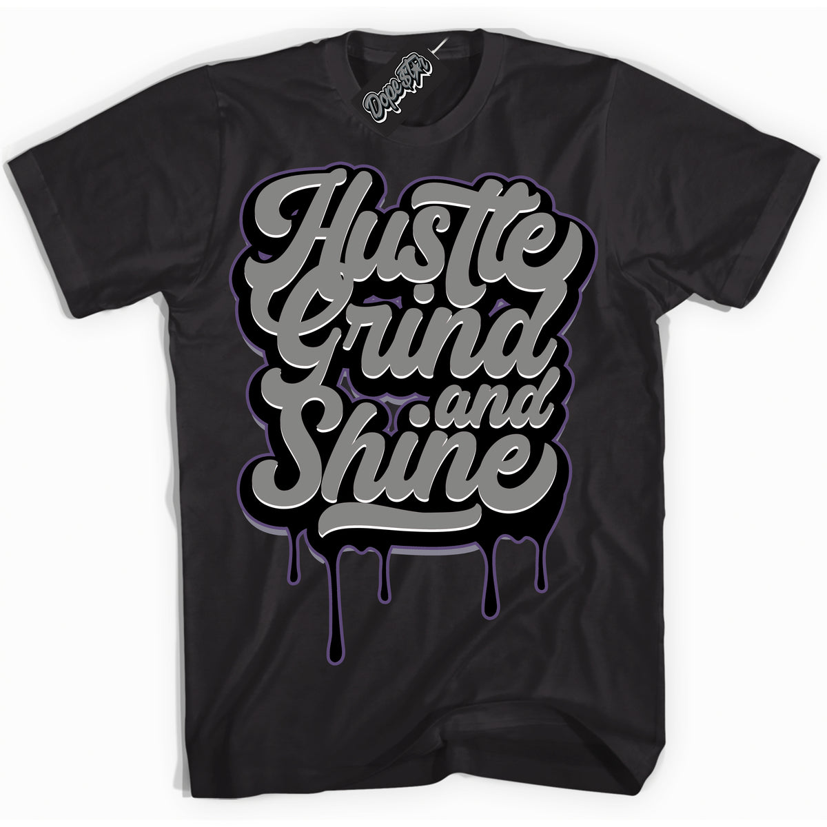 Cool Black Shirt with “ Hustle Grind And Shine” design that perfectly matches Punk Rock 1s Sneakers.