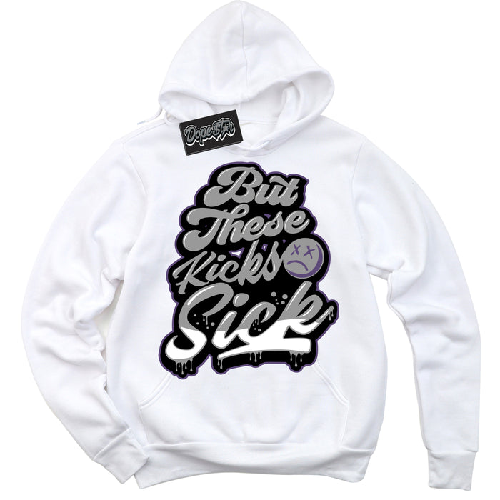 Cool White Hoodie with “ Kick Sick ”  design that Perfectly Matches Punk Rock 1s Sneakers.