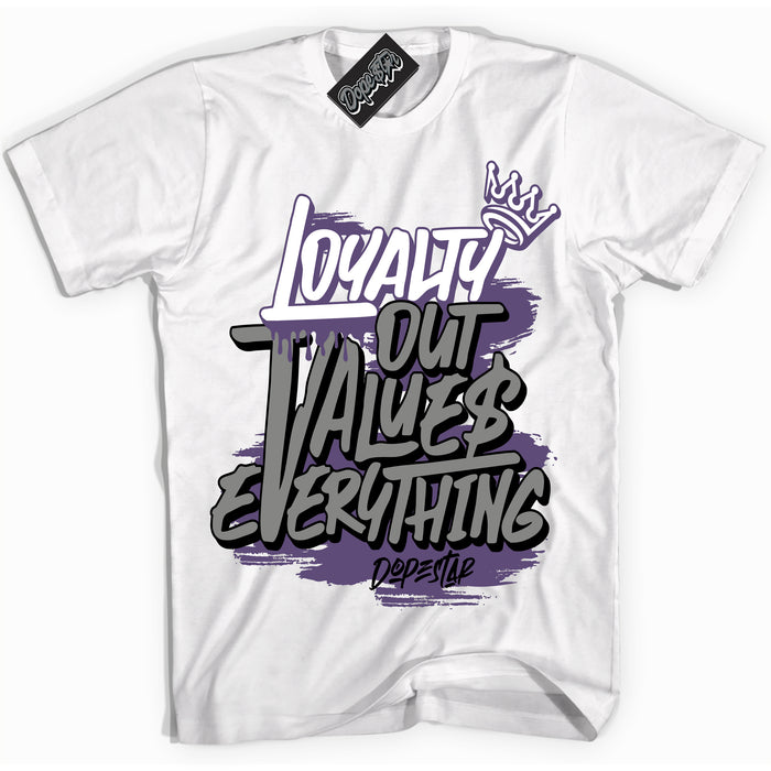 Cool White Shirt with “ Loyalty Out Values Everything” design that perfectly matches Punk Rock 1s Sneakers.