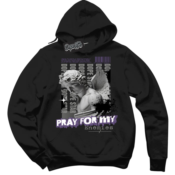 Cool Black Hoodie with “ Pray Enemies ”  design that Perfectly Matches Punk Rock 1s Sneakers.