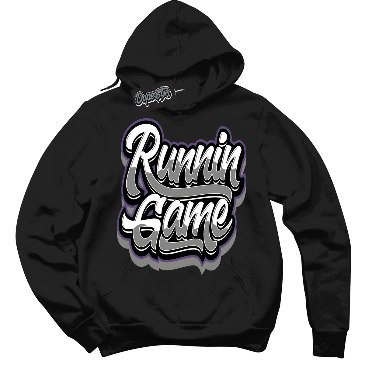 Cool Black Hoodie with “ Running Game ”  design that Perfectly Matches Punk Rock 1s Sneakers.