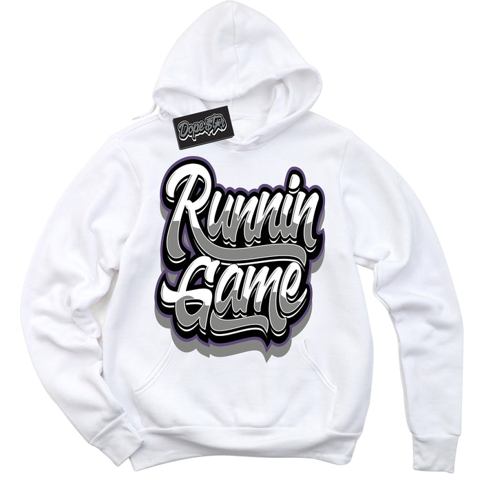 Cool White Hoodie with “ Running Game ”  design that Perfectly Matches Punk Rock 1s Sneakers.