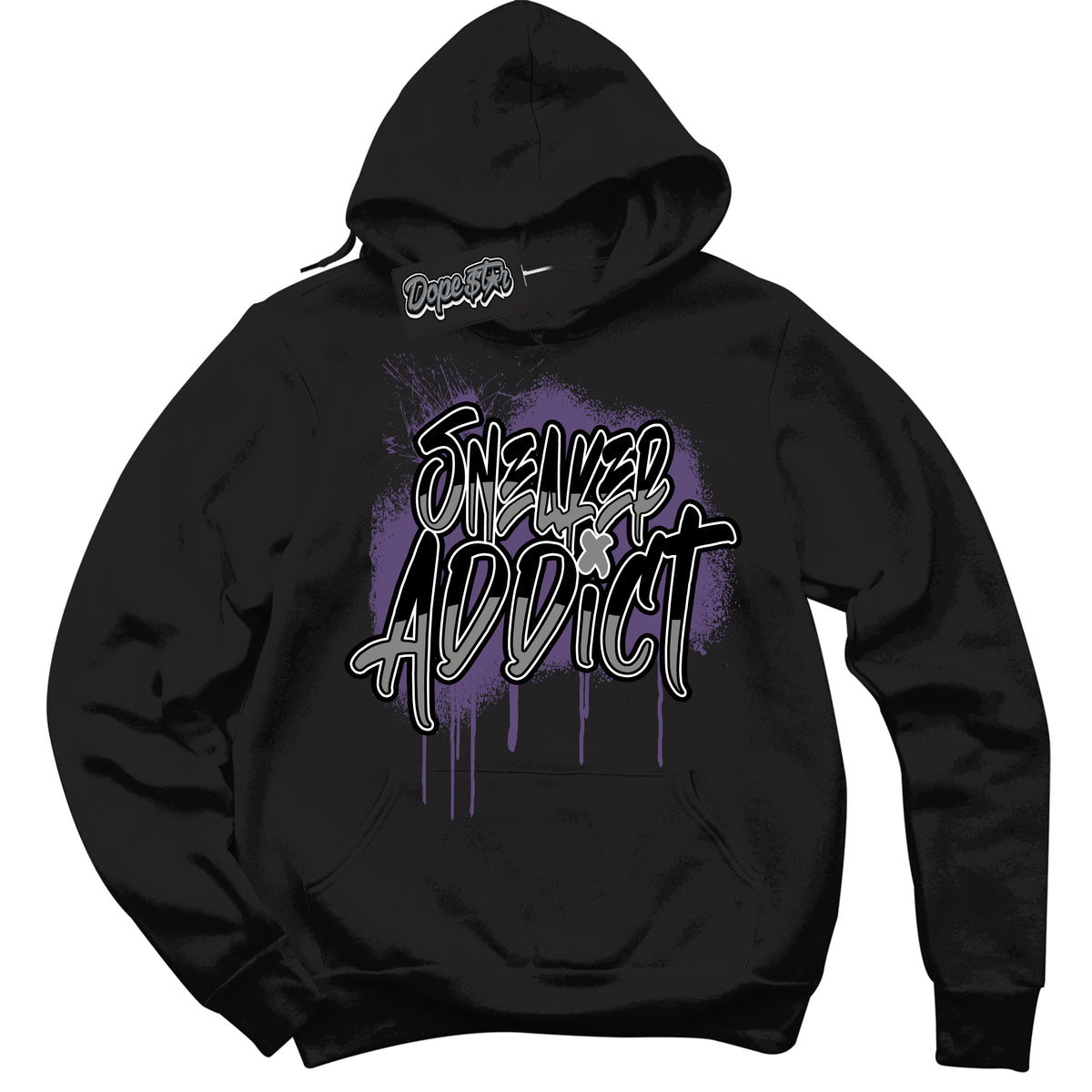 Cool Black Hoodie with “ Sneaker Addict ”  design that Perfectly Matches Punk Rock 1s Sneakers.
