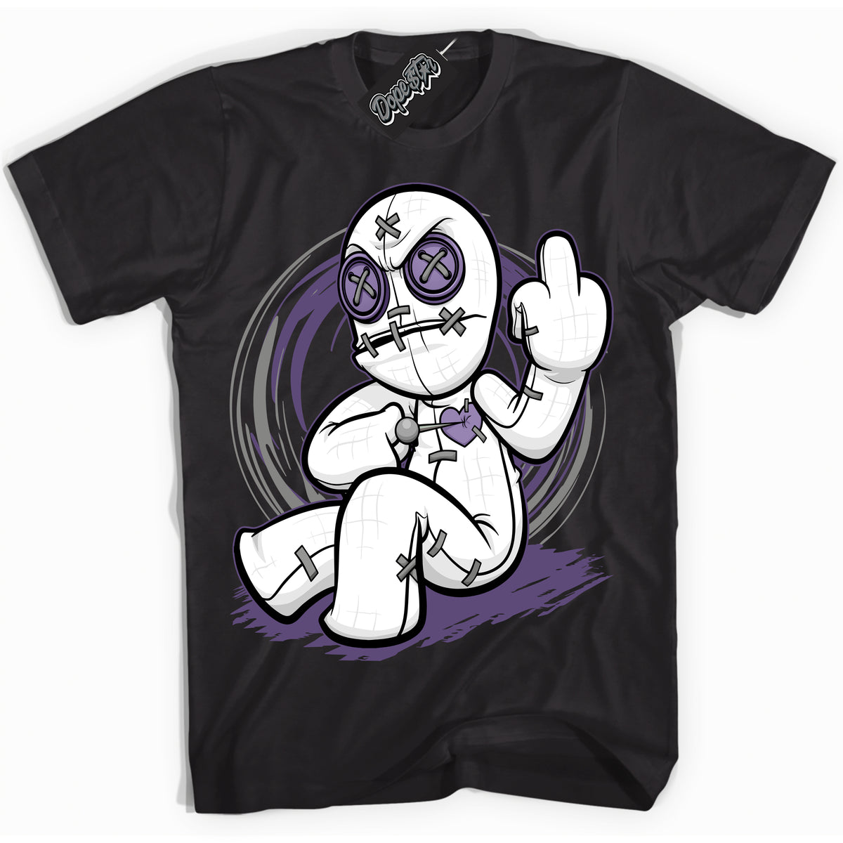 Cool Black Shirt with “ VooDoo Doll” design that perfectly matches Punk Rock 1s Sneakers.