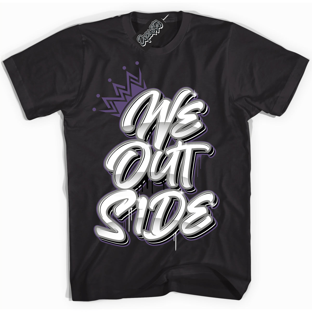 Cool Black Shirt with “ We Outside” design that perfectly matches Punk Rock 1s Sneakers.
