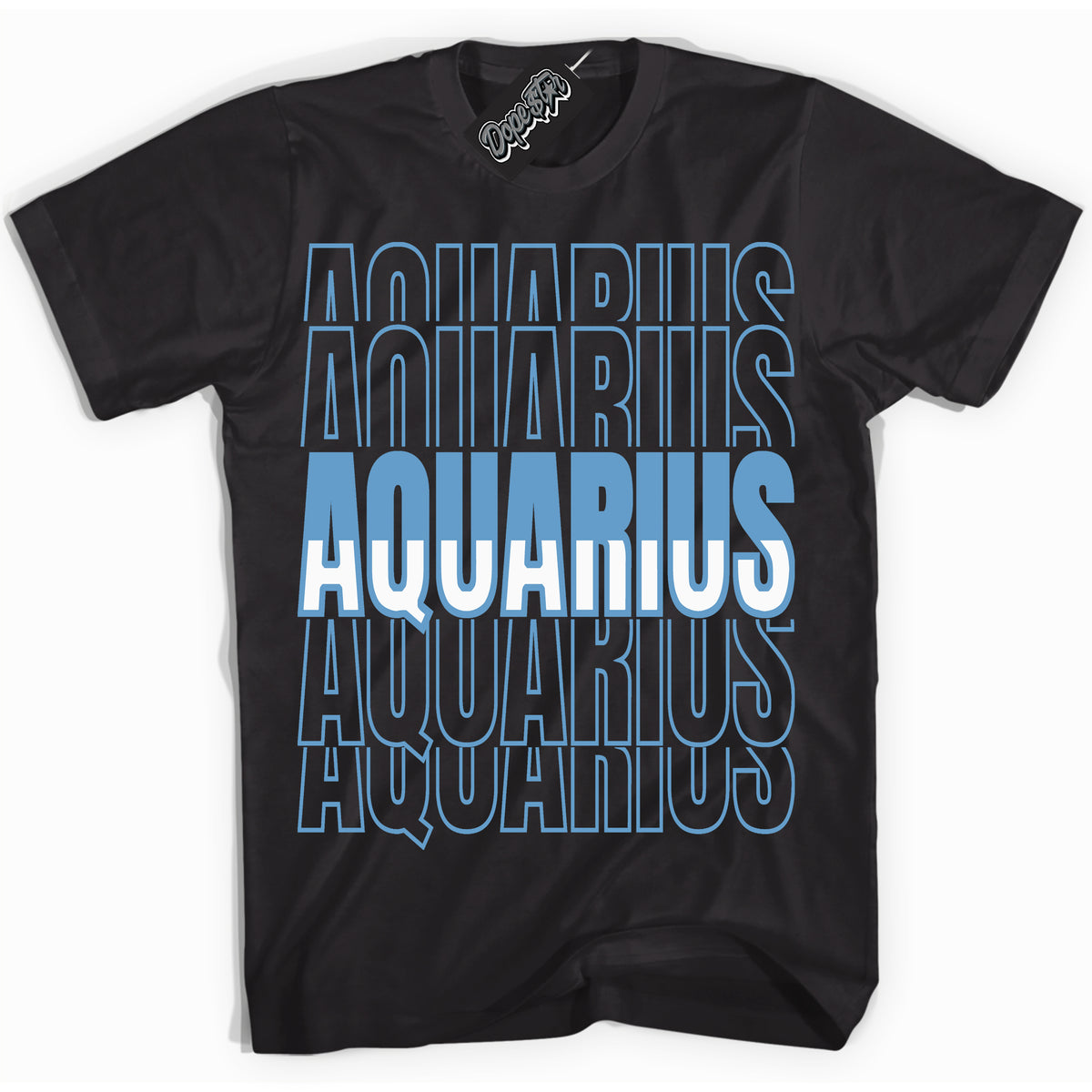AJ1 Mid Legend Blue ‘Aquarius’ – Black Streetwear T-Shirt | Sneaker Matching shirt for AJ1 Mid Legend Blue | Men's and Women's Streetwear Graphic Tee by Sneaker Shirts Outlet.