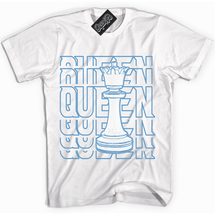 AJ1 Mid Legend Blue ‘Queen Chess’ – White Streetwear T-Shirt | Sneaker Matching shirt for AJ1 Mid Legend Blue | Men's and Women's Streetwear Graphic Tee by Sneaker Shirts Outlet.

