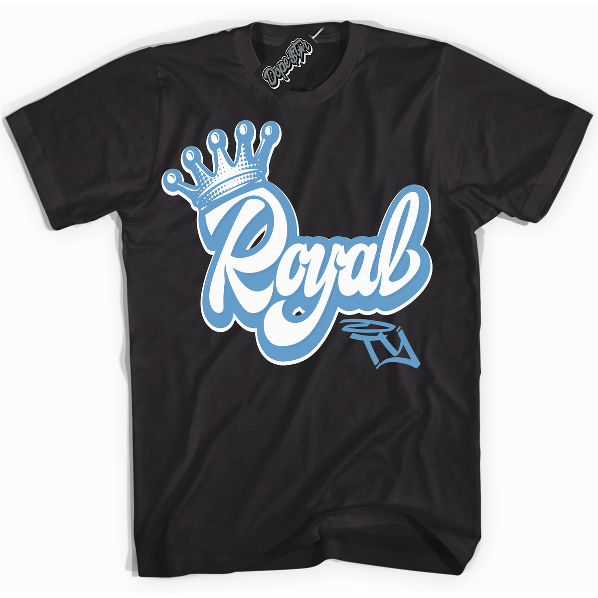 AJ1 Mid Legend Blue ‘Royalty’ – Black Streetwear T-Shirt | Sneaker Matching shirt for AJ1 Mid Legend Blue | Men's and Women's Streetwear Graphic Tee by Sneaker Shirts Outlet.
