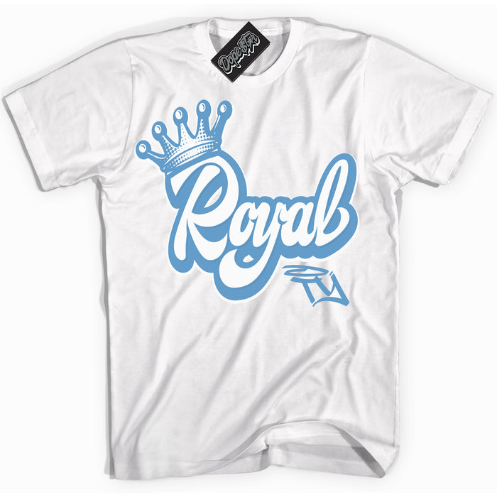 AJ1 Mid Legend Blue ‘Royalty’ – White Streetwear T-Shirt | Sneaker Matching shirt for AJ1 Mid Legend Blue | Men's and Women's Streetwear Graphic Tee by Sneaker Shirts Outlet.
