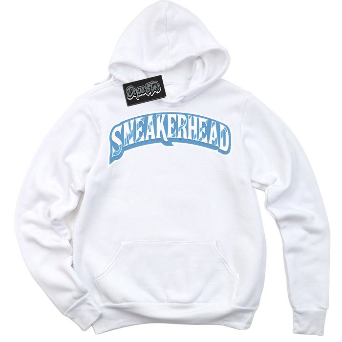 AJ1 Mid Legend Blue ‘Sneakerhead’ – White Streetwear Hoodie | Sneaker Matching sweatshirt for AJ1 Mid Legend Blue | Men's and Women's Streetwear Graphic Hoodie by Sneaker Shirts Outlet.