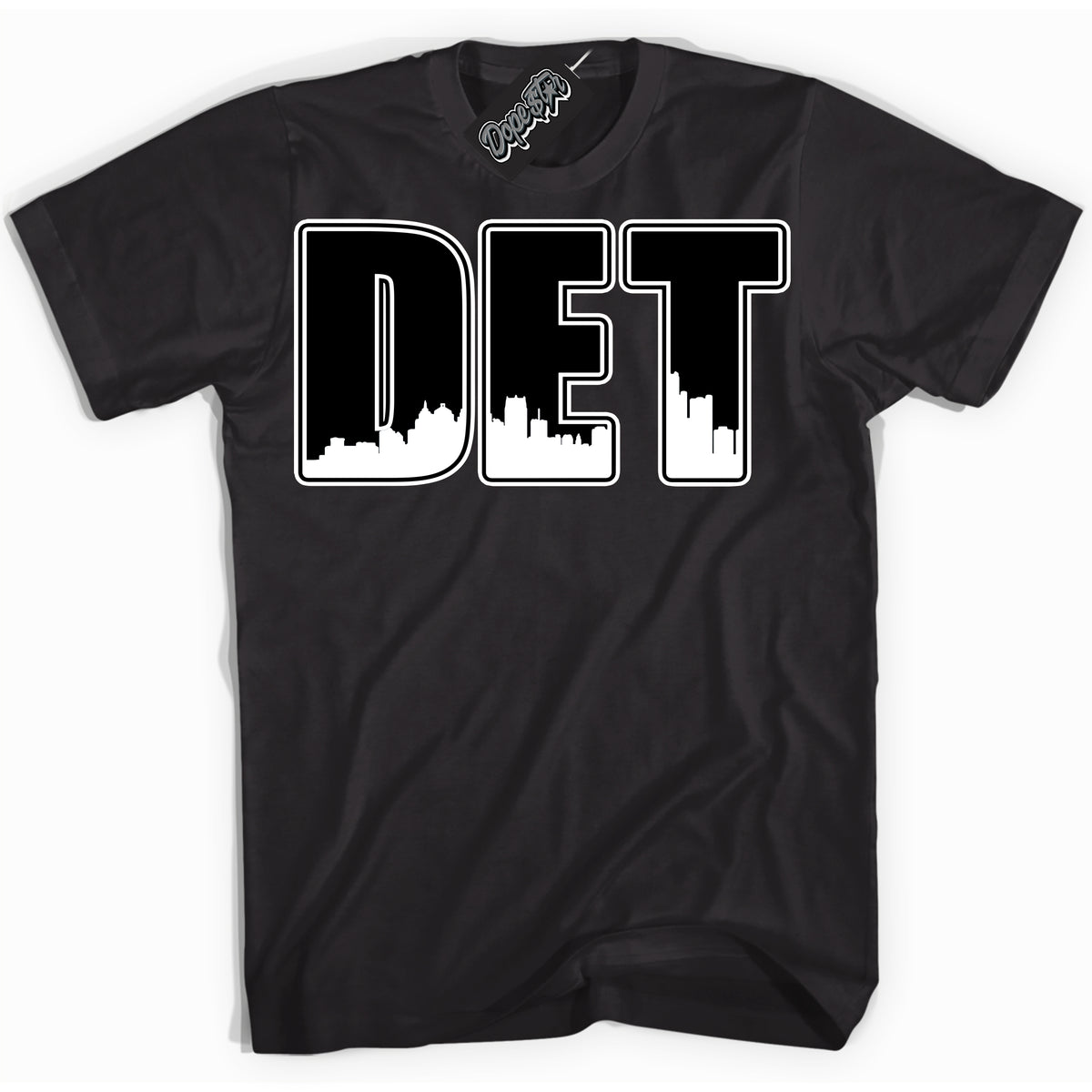 AJ1 Mid Off Noir Toe ‘Detroit’ – Black Streetwear T-Shirt | Sneaker Matching shirt for AJ1 Mid Off Noir Toe | Men's and Women's Streetwear Graphic Tee by Sneaker Shirts Outlet.
