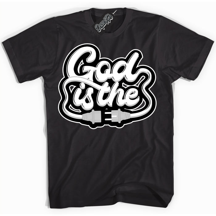 AJ1 Mid Off Noir Toe ‘God Is The’ – Black Streetwear T-Shirt | Sneaker Matching shirt for AJ1 Mid Off Noir Toe | Men's and Women's Streetwear Graphic Tee by Sneaker Shirts Outlet.
