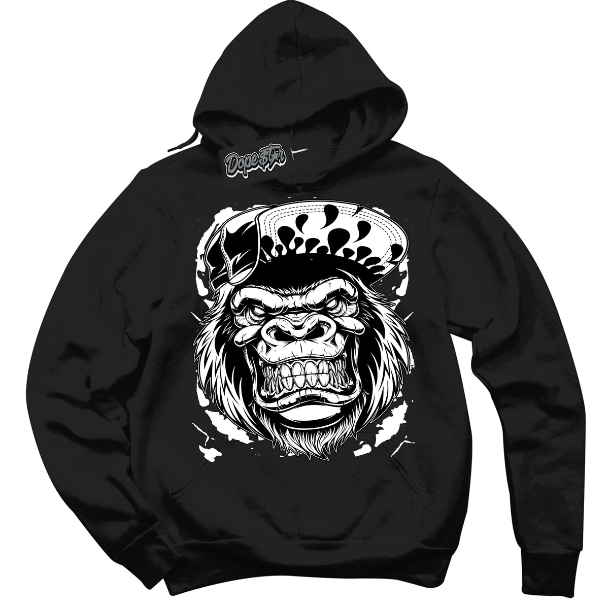 AJ1 Mid Off Noir Toe ‘Gorilla Beast’ – Black Streetwear Hoodie | Sneaker Matching sweatshirt for AJ1 Mid Off Noir Toe | Men's and Women's Streetwear Graphic Hoodie by Sneaker Shirts Outlet.
