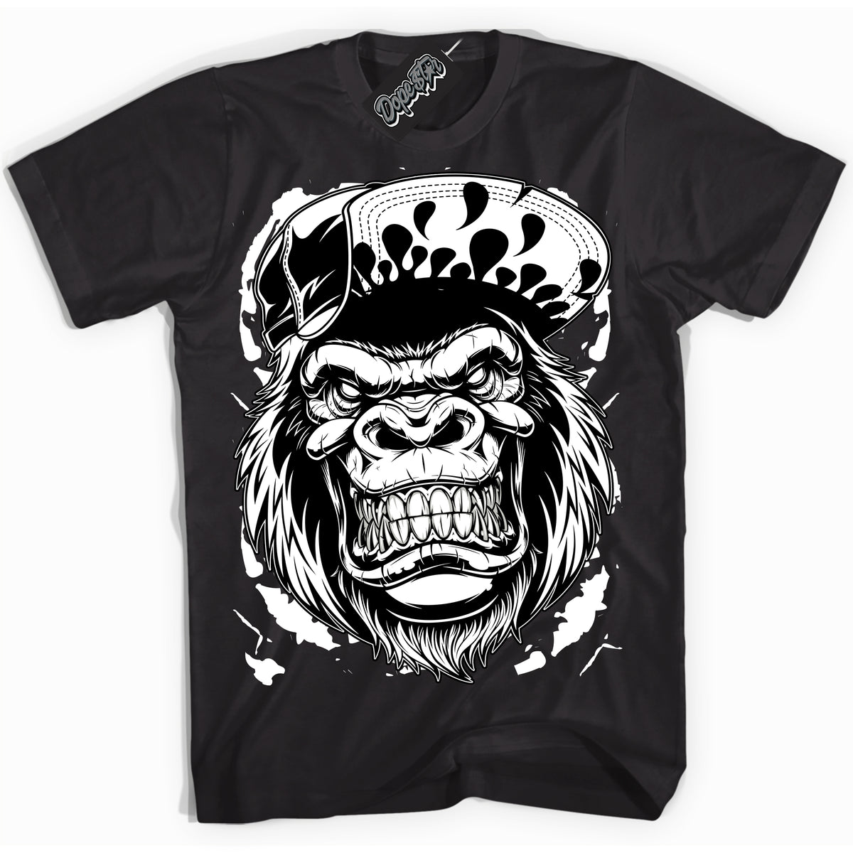 AJ1 Mid Off Noir Toe ‘Gorilla Beast’ – Black Streetwear T-Shirt | Sneaker Matching shirt for AJ1 Mid Off Noir Toe | Men's and Women's Streetwear Graphic Tee by Sneaker Shirts Outlet.

