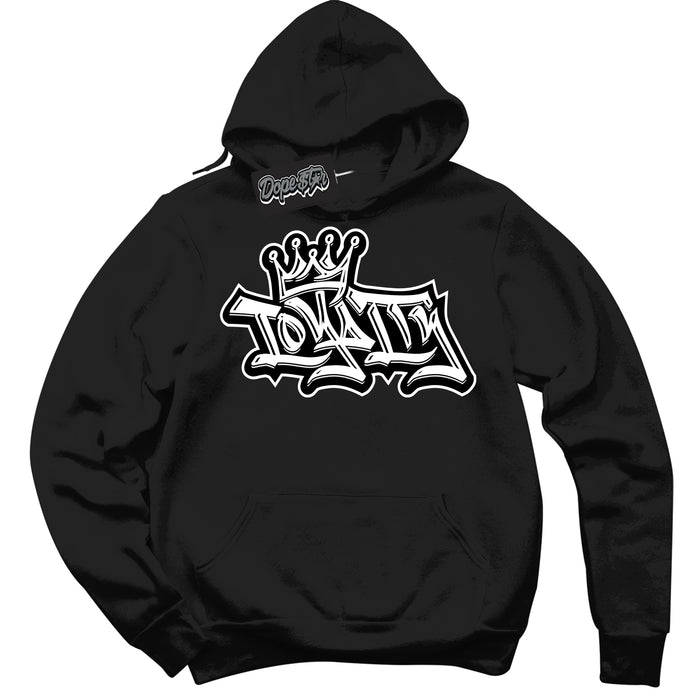 AJ1 Mid Off Noir Toe ‘Loyalty Crown’ – Black Streetwear Hoodie | Sneaker Matching sweatshirt for AJ1 Mid Off Noir Toe | Men's and Women's Streetwear Graphic Hoodie by Sneaker Shirts Outlet.
