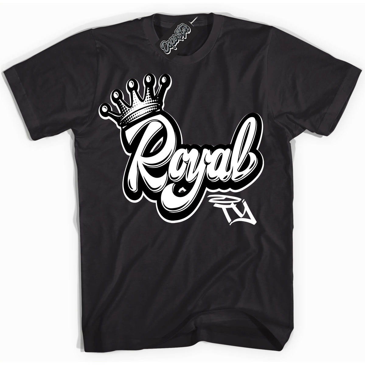 AJ1 Mid Off Noir Toe ‘Royalty’ – Black Streetwear T-Shirt | Sneaker Matching shirt for AJ1 Mid Off Noir Toe | Men's and Women's Streetwear Graphic Tee by Sneaker Shirts Outlet.
