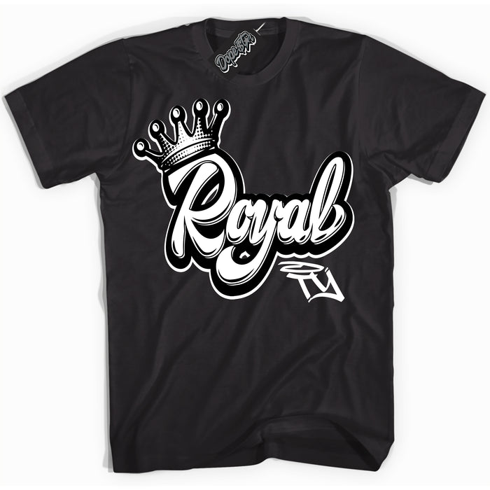 AJ1 Mid Off Noir Toe ‘Royalty’ – Black Streetwear T-Shirt | Sneaker Matching shirt for AJ1 Mid Off Noir Toe | Men's and Women's Streetwear Graphic Tee by Sneaker Shirts Outlet.
