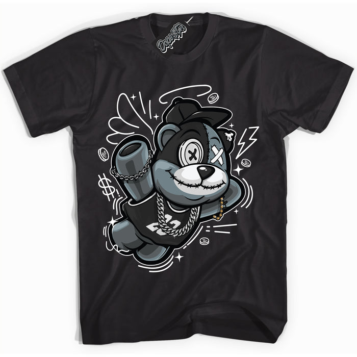 AJ1 Mid Off Noir Toe ‘Slam Dunk Bear’ – Black Streetwear T-Shirt | Sneaker Matching shirt for AJ1 Mid Off Noir Toe | Men's and Women's Streetwear Graphic Tee by Sneaker Shirts Outlet.
