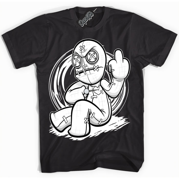 AJ1 Mid Off Noir Toe ‘Voodoo Doll’ – Black Streetwear T-Shirt | Sneaker Matching shirt for AJ1 Mid Off Noir Toe | Men's and Women's Streetwear Graphic Tee by Sneaker Shirts Outlet.
